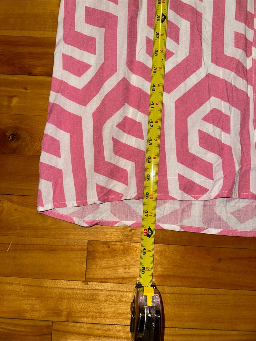 SSYS You've Got The Idea Pink Geometric Midi Dress  Medium 100% Cotton - Picture 9 of 9